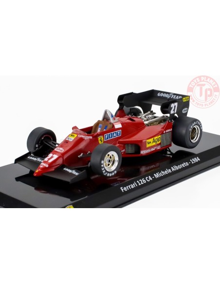 FERRARI F1 126 C4 N 27 SEASON 1984 MICHELE ALBORETO CON VETRINA 1/24 E53 EDICOLA