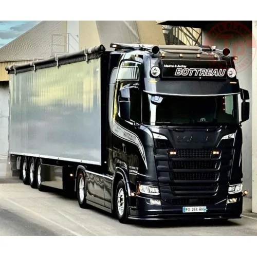 SCANIA S HIGHLINE CS20H 4X2 VOLUME TRAILER - 3 AXLE TRANSPORTS BOTTREAU WSI 01-4554 INDUSTRIAL MODELS 1:50