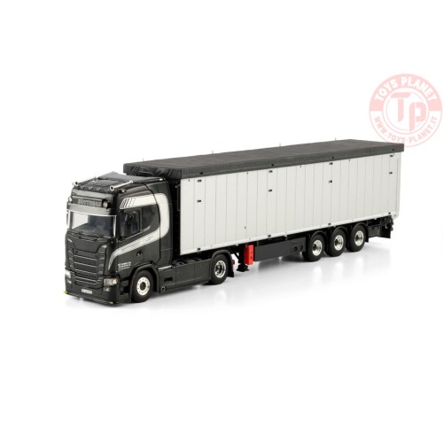 SCANIA S HIGHLINE CS20H 4X2 VOLUME TRAILER - 3 AXLE TRANSPORTS BOTTREAU WSI 01-4554 INDUSTRIAL MODELS 1:50