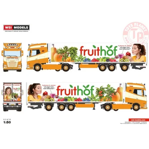 DAF XG+ 6X2 MIDLIFT AXLE TRIDEC REEFER TRAILER - 3 AXLE TRANSPORTBEDRIJF TRAVEO WSI 01-4585 WSI MODELS