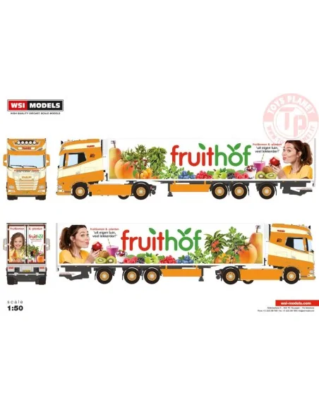 DAF XG+ 6X2 MIDLIFT AXLE TRIDEC REEFER TRAILER - 3 AXLE TRANSPORTBEDRIJF TRAVEO WSI 01-4585 WSI MODELS