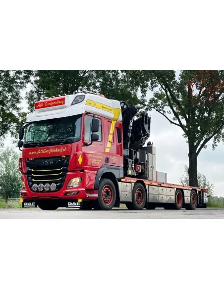 DAF CF SPACE CAB MY2017 RIGED FLATBED TRUCK 8X2 TAG AXLE WITH FASSI 1100 + JIB Alb. Swijnenburg WSI 01-4671 WSI MODELS DAF CF SPACE CAB MY2017 RIGED FLATBED TRUCK 8X2 TAG AXLE WITH FASSI 1100 + JIB Alb. Swijnenburg WSI 01-4671 WSI MODELS