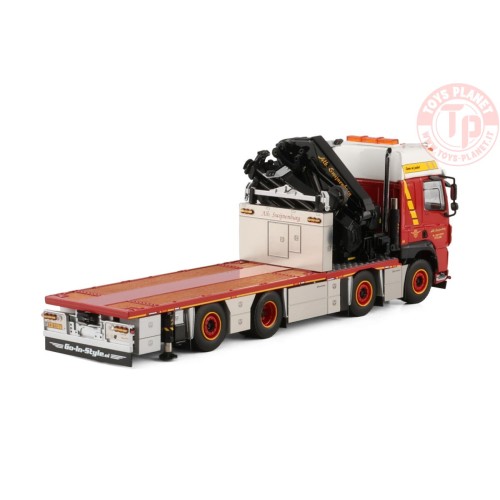 DAF CF SPACE CAB MY2017 RIGED FLATBED TRUCK 8X2 TAG AXLE WITH FASSI 1100 + JIB Alb. Swijnenburg WSI 01-4671 WSI MODELS