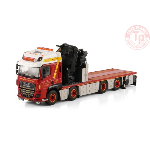 DAF CF SPACE CAB MY2017 RIGED FLATBED TRUCK 8X2 TAG AXLE WITH FASSI 1100 + JIB Alb. Swijnenburg WSI 01-4671 WSI MODELS