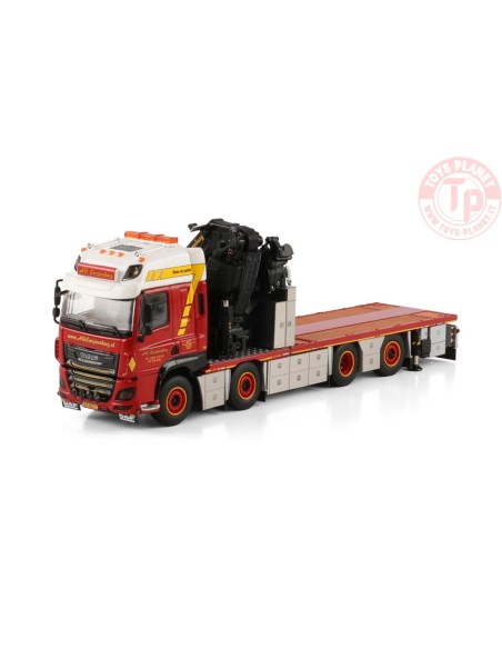 DAF CF SPACE CAB MY2017 RIGED FLATBED TRUCK 8X2 TAG AXLE WITH FASSI 1100 + JIB Alb. Swijnenburg WSI 01-4671 WSI MODELS