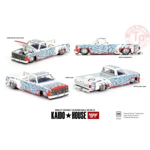 1:64 CHEVROLET SILVERADO DUALLY ON FIRE V2 1980 KHMG157 Mini Gt