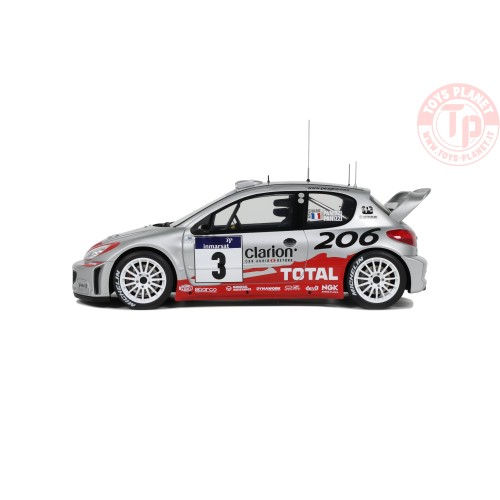 PEUGEOT 206 WRC SILVER PANIZZI TOUR DE CORSE 2002 1:18 OT1085 OTTOMOBILE