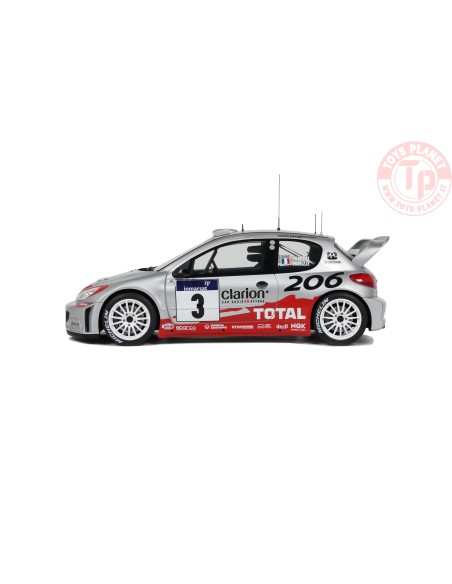 PEUGEOT 206 WRC SILVER PANIZZI TOUR DE CORSE 2002 1:18 OT1085 OTTOMOBILE PEUGEOT 206 WRC SILVER PANIZZI TOUR DE CORSE 2002 1:18 OT1085 OTTOMOBILE