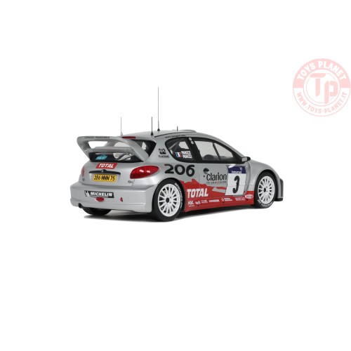 PEUGEOT 206 WRC SILVER PANIZZI TOUR DE CORSE 2002 1:18 OT1085 OTTOMOBILE