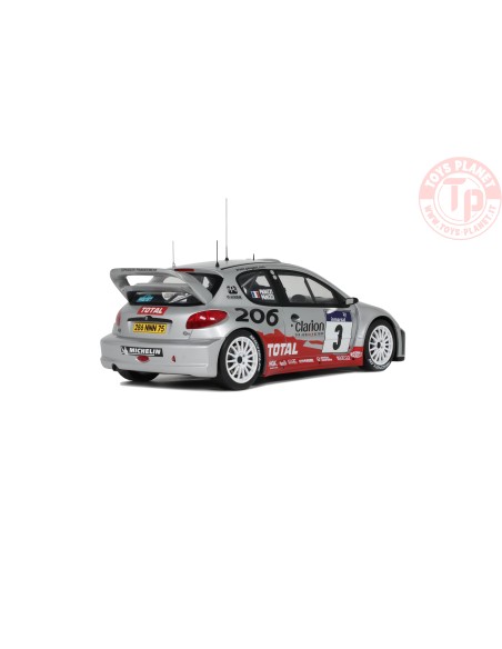 PEUGEOT 206 WRC SILVER PANIZZI TOUR DE CORSE 2002 1:18 OT1085 OTTOMOBILE PEUGEOT 206 WRC SILVER PANIZZI TOUR DE CORSE 2002 1:18 OT1085 OTTOMOBILE