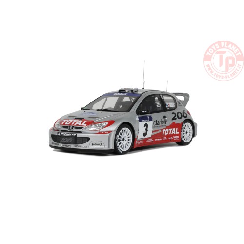 PEUGEOT 206 WRC SILVER PANIZZI TOUR DE CORSE 2002 1:18 OT1085 OTTOMOBILE