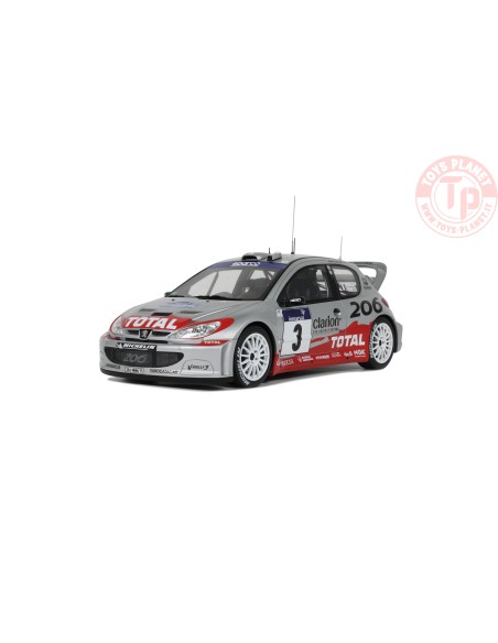 PEUGEOT 206 WRC SILVER PANIZZI TOUR DE CORSE 2002 1:18 OT1085 OTTOMOBILE