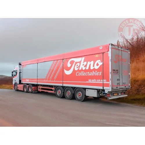 Scania Next Gen R650 6x2 sleepas trekker met 3-assige Cargofloor oplegger Paauwe Transport TEKNO 87077 TEKNO