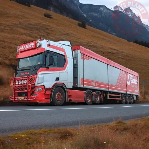 Scania Next Gen R650 6x2 sleepas trekker met 3-assige Cargofloor oplegger Paauwe Transport TEKNO 87077 TEKNO