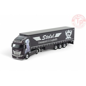 Iveco S-Way con semirimorchio centinato a 3 assi Stelzl TEKNO 86000 TEKNO