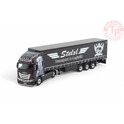 Iveco S-Way con semirimorchio centinato a 3 assi Stelzl TEKNO 86000 TEKNO