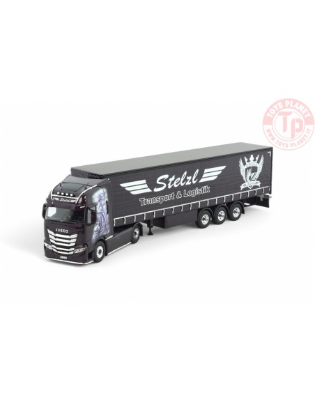 Iveco S-Way con semirimorchio centinato a 3 assi Stelzl TEKNO 86000 TEKNO