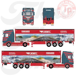 Scania Next Gen 540S Highline 4x2 met 3-assige zeiloplegger Vögel - Fernfahrer TEKNO 89501 TEKNO