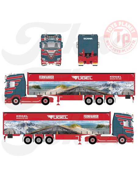 Scania Next Gen 540S Highline 4x2 met 3-assige zeiloplegger Vögel - Fernfahrer TEKNO 89501 TEKNO