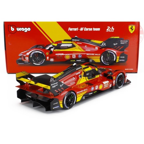 1/18 FERRARI 499P 3.0L TURBO V6 TEAM FERRARI AF CORSE N 50 WINNER 24h LE MANS 2024 FUOCO - MOLINA - NIELSEN BU16303-50 BURAGO