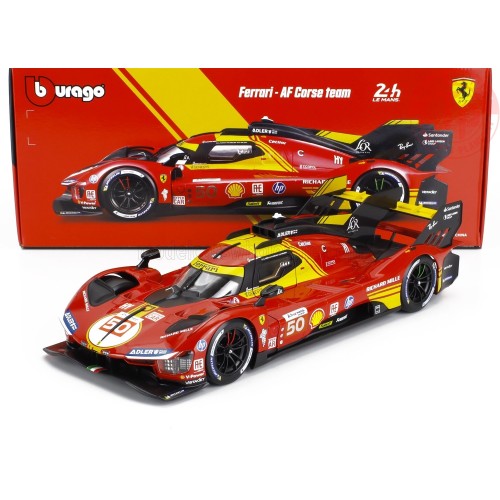1/18 FERRARI 499P 3.0L TURBO V6 TEAM FERRARI AF CORSE N 50 WINNER 24h LE MANS 2024 FUOCO - MOLINA - NIELSEN BU16303-50 BURAGO