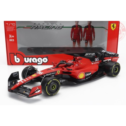 FERRARI F1 SF-23 TEAM SCUDERIA FERRARI N 16 SEASON 2023 CHARLES LECLERC 1/18 BU16812LE BURAGO
