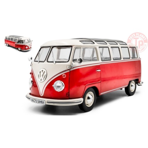 VOLKSWAGEN T1 SAMBA MINIBUS 1962 RED/WHITE 1:18 SL1813402 SOLIDO