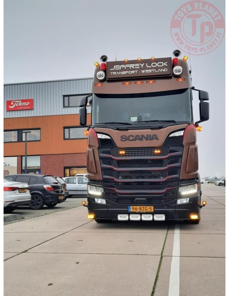 Scania NGS 590 6x2 trekker met 3-assige koeloplegger Jeffrey Lock Transport TEKNO 88975 TEKNO