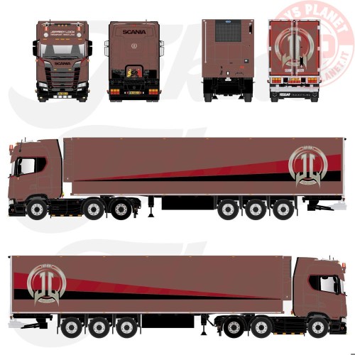 Scania NGS 590 6x2 trekker met 3-assige koeloplegger Jeffrey Lock Transport TEKNO 88975 TEKNO
