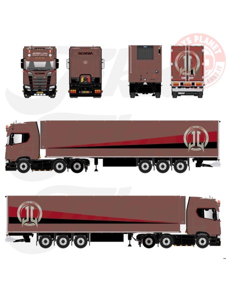 Scania NGS 590 6x2 trekker met 3-assige koeloplegger Jeffrey Lock Transport TEKNO 88975 TEKNO