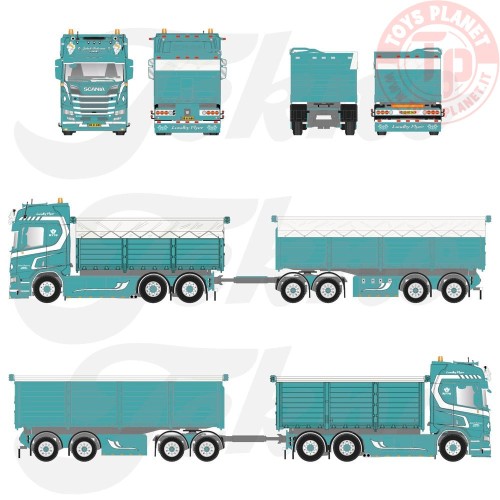 Scania Next Gen R770 Highline motorwagen aanhanger met resin bakken Jakob Pedersen TEKNO 87946 TEKNO