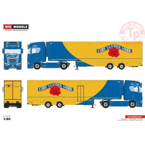 SCANIA S HIGHLINE CS20H 4X2 SEMI BOX TRAILER - 2 AXLE KEES VAN DER MEER WSI 01-4533 WSI MODELS