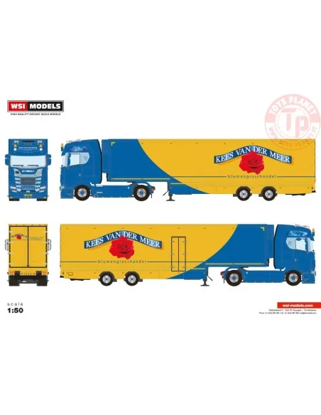 SCANIA S HIGHLINE CS20H 4X2 SEMI BOX TRAILER - 2 AXLE KEES VAN DER MEER WSI 01-4533 WSI MODELS