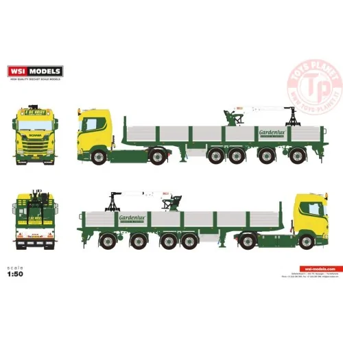 SCANIA S NORMAL CS20N 4X2 BRICK TRAILER - 4 AXLE E. de Vries WSI 01-4663 WSI MODELS