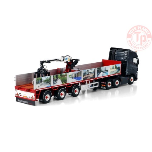 VOLVO FH5 GLOBETROTTER 6X2 TWIN STEER BRICK TRAILER - 3 AXLE Stone base WSI 01-4542 WSI MODELS