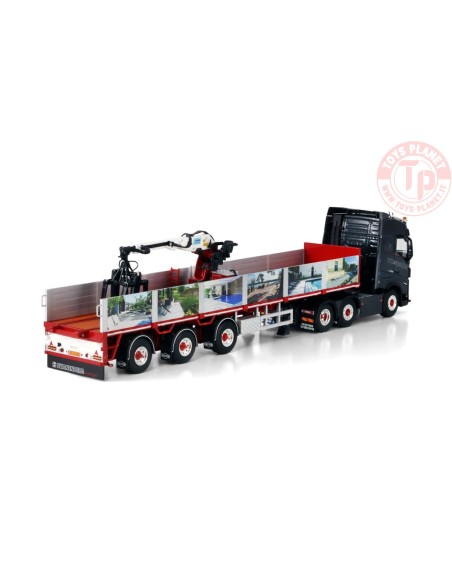 VOLVO FH5 GLOBETROTTER 6X2 TWIN STEER BRICK TRAILER - 3 AXLE Stone base WSI 01-4542 WSI MODELS
