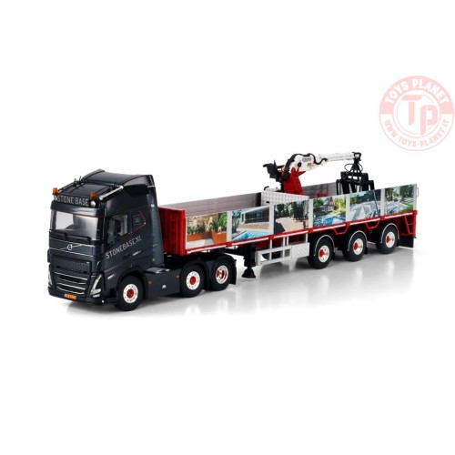 VOLVO FH5 GLOBETROTTER 6X2 TWIN STEER BRICK TRAILER - 3 AXLE Stone base WSI 01-4542 WSI MODELS