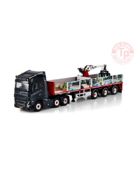 VOLVO FH5 GLOBETROTTER 6X2 TWIN STEER BRICK TRAILER - 3 AXLE Stone base WSI 01-4542 WSI MODELS