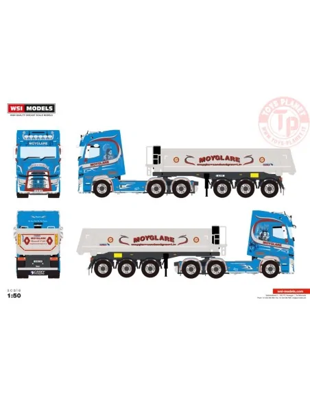 RENAULT TRUCKS T HIGH 6X2 TAG AXLE HALF PIPE TIPPER TRAILER - 3 AXLE MOYGLARE WSI 01-4436 WSI MODELS RENAULT TRUCKS T HIGH 6X2 TAG AXLE HALF PIPE TIPPER TRAILER - 3 AXLE MOYGLARE WSI 01-4436 WSI MODELS