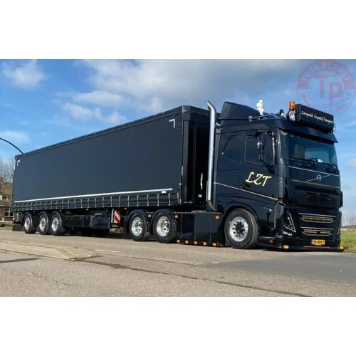 VOLVO FH5 SLEEPER CAB 6X2 TAG AXLE CURTAINSIDE TRAILER - 3 AXLE LANGERAK ZEGVELD TRANSPORT WSI 01-4355 WSI MODELS