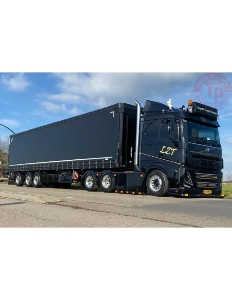 VOLVO FH5 SLEEPER CAB 6X2 TAG AXLE CURTAINSIDE TRAILER - 3 AXLE LANGERAK ZEGVELD TRANSPORT WSI 01-4355 WSI MODELS