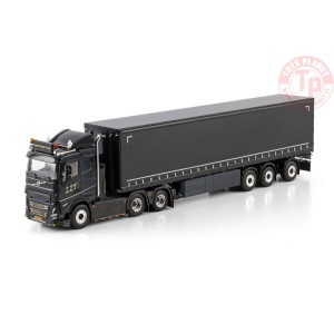 VOLVO FH5 SLEEPER CAB 6X2 TAG AXLE CURTAINSIDE TRAILER - 3 AXLE LANGERAK ZEGVELD TRANSPORT WSI 01-4355 WSI MODELS