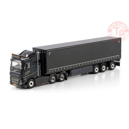 VOLVO FH5 SLEEPER CAB 6X2 TAG AXLE CURTAINSIDE TRAILER - 3 AXLE LANGERAK ZEGVELD TRANSPORT WSI 01-4355 WSI MODELS