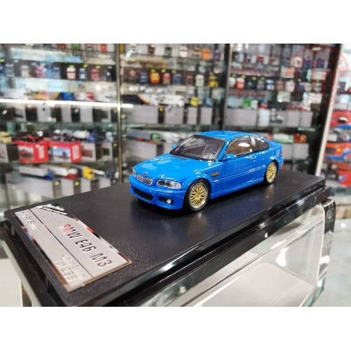 1/64 BMW E46 blu con cerchi bbs oro STH074 ALTRE MARCHE