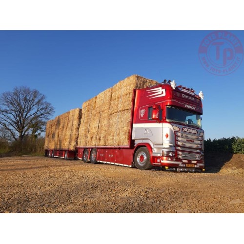 Scania R-Streamline motorwagen met 3-assige aanhanger incl. lading stro Pierrard Transports TEKNO 88834 TEKNO