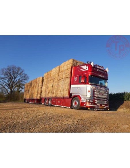 Scania R-Streamline motorwagen met 3-assige aanhanger incl. lading stro Pierrard Transports TEKNO 88834 TEKNO
