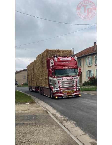 Scania R-Streamline motorwagen met 3-assige aanhanger incl. lading stro Pierrard Transports TEKNO 88834 TEKNO