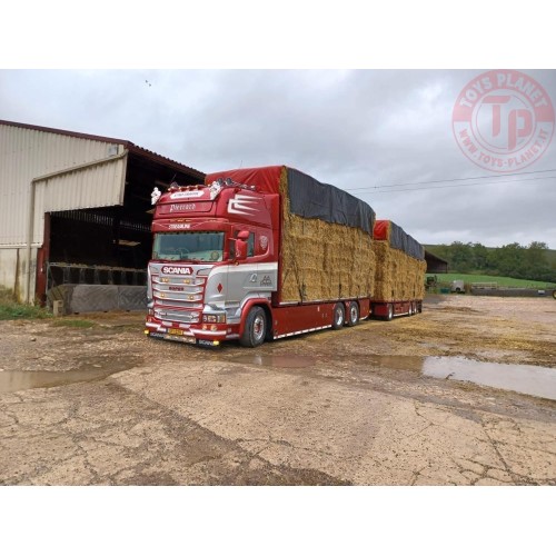 Scania R-Streamline motorwagen met 3-assige aanhanger incl. lading stro Pierrard Transports TEKNO 88834 TEKNO