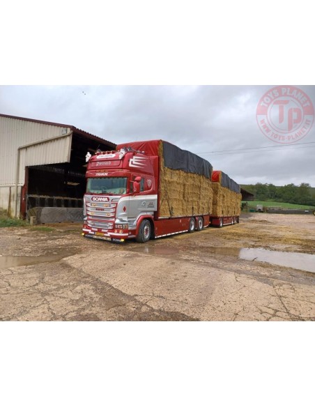Scania R-Streamline motorwagen met 3-assige aanhanger incl. lading stro Pierrard Transports TEKNO 88834 TEKNO