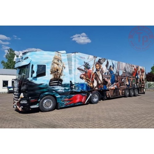 DAF XG+ 4X2 REEFER TRAILER - 3 AXLE Heide Logistik WSI 01-4840 WSI MODELS